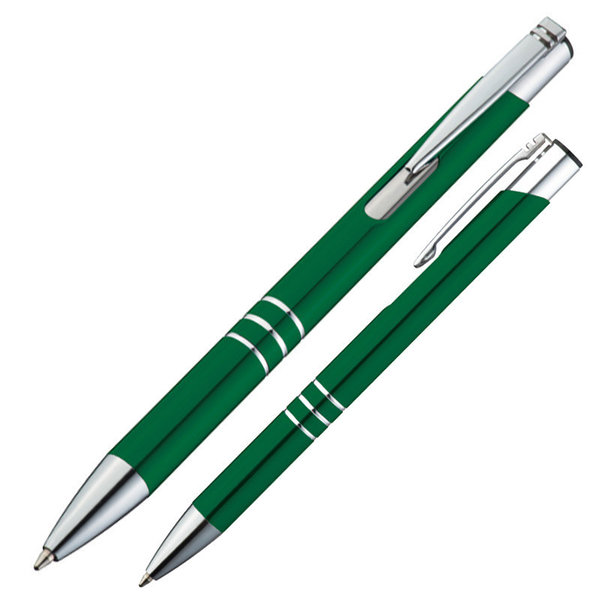 Kugelschreiber aus Metall mit 3 Zierringen - mit Wunschgravur