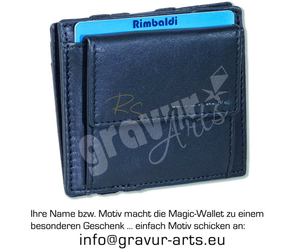 Zauber-Geldbörse Verwandlungsbörse Magic-Wallet - Superflach aus Nappaleder